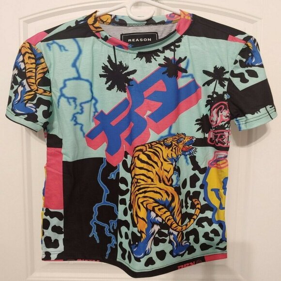 Japan Tattoo Graphic Tee Shirt Reason Tiger New with Tags Unique - Picture 1 of 7